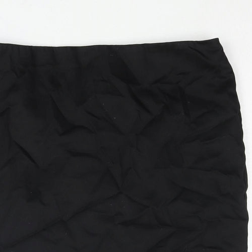 Warehouse Womens Black Cotton Straight & Pencil Skirt Size 10 Zip