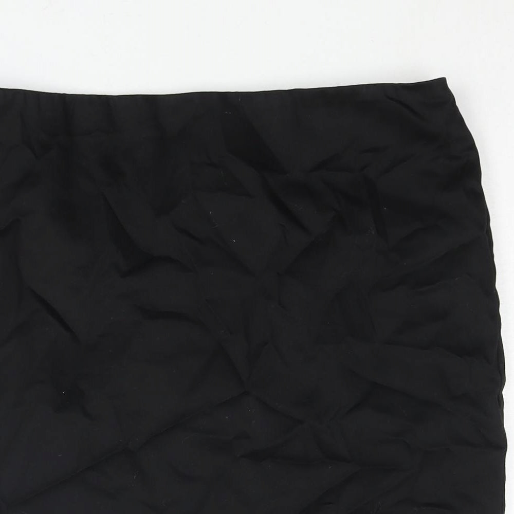 Warehouse Womens Black Cotton Straight & Pencil Skirt Size 10 Zip