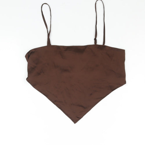 Divided by H&M Womens Brown Polyester Camisole Blouse Size S Square Neck