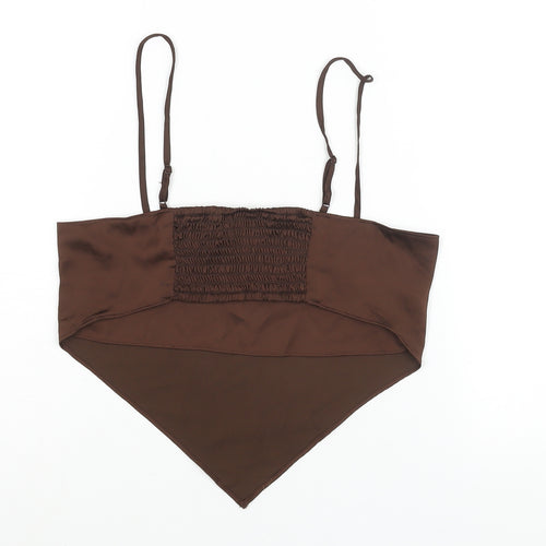 Divided by H&M Womens Brown Polyester Camisole Blouse Size S Square Neck