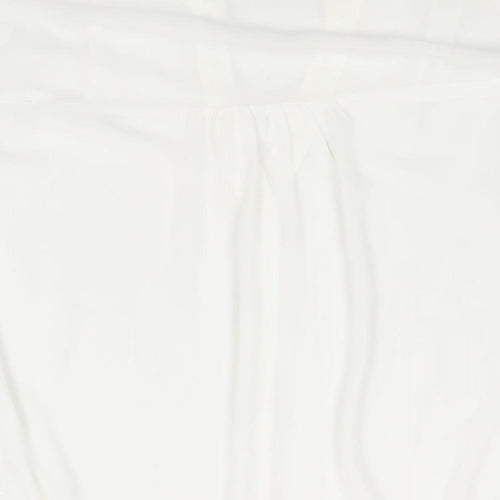 Wallis Womens White Polyester Basic Blouse Size M V-Neck