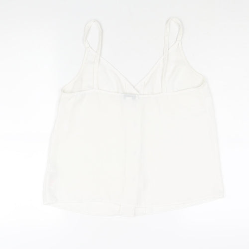 Topshop Womens White Polyester Camisole Blouse Size 12 V-Neck