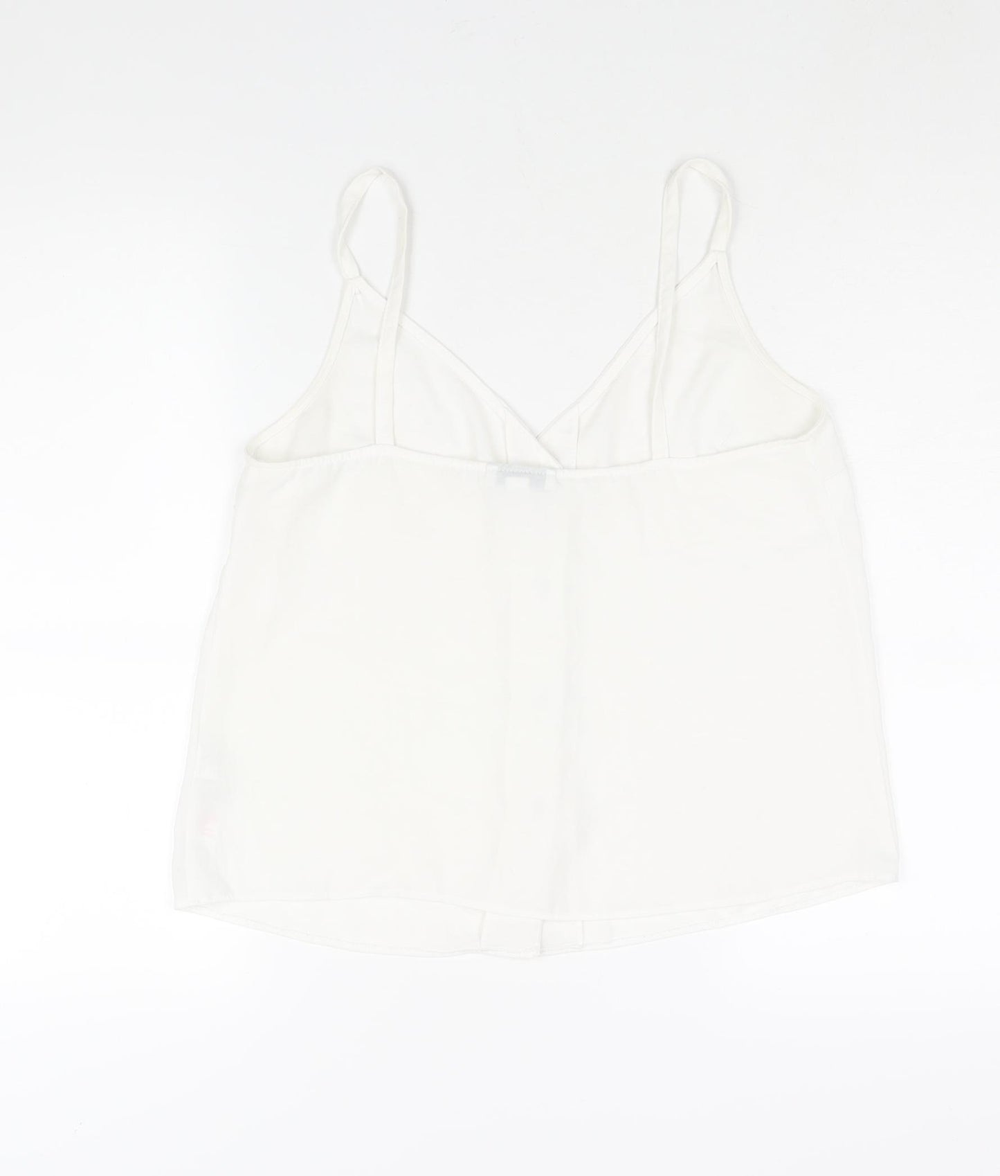 Topshop Womens White Polyester Camisole Blouse Size 12 V-Neck