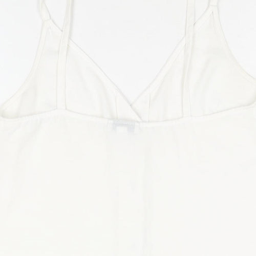 Topshop Womens White Polyester Camisole Blouse Size 12 V-Neck