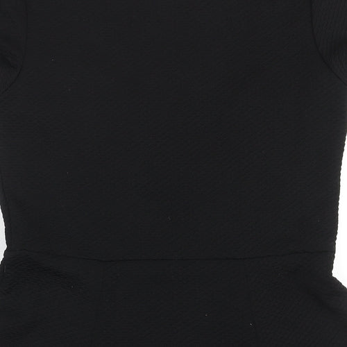 Divided by H&M Womens Black Polyester A-Line Size 14 Round Neck Pullover