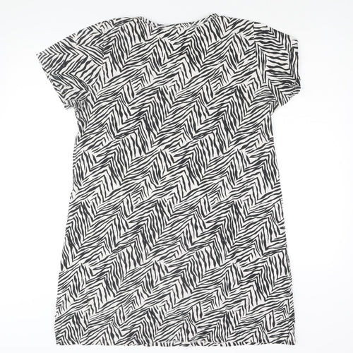 Marks and Spencer Womens Black Geometric Cotton Top Dress Size 14