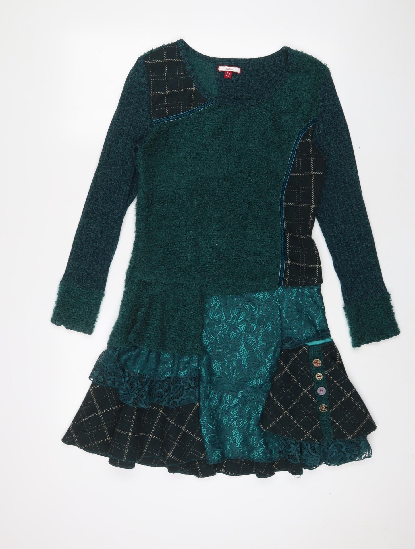 Joe Browns Womens Blue Polyester Jumper Dress Size 10 Boat Neck Pullover
