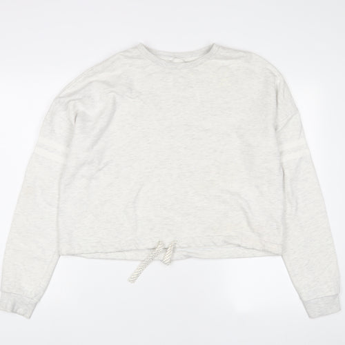 Marks and Spencer Girls Grey Cotton Pullover Sweatshirt Size 15-16 Years Pullover