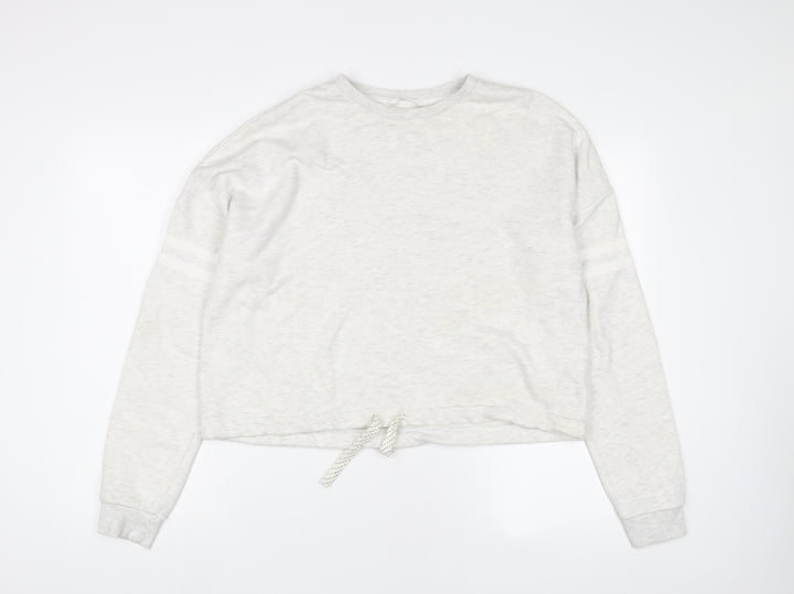 Marks and Spencer Girls Grey Cotton Pullover Sweatshirt Size 15-16 Years Pullover