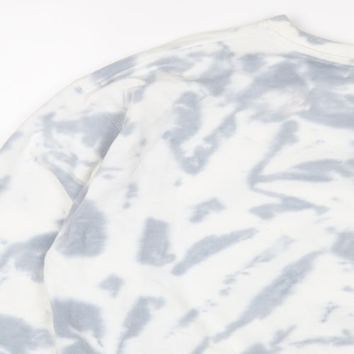 New Look Womens Blue Geometric Cotton Pullover Sweatshirt Size S Pullover