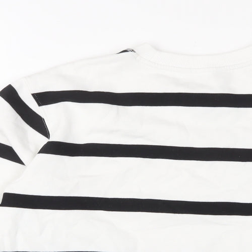 Marks and Spencer Womens White Striped Cotton Pullover Sweatshirt Size 10 Pullover