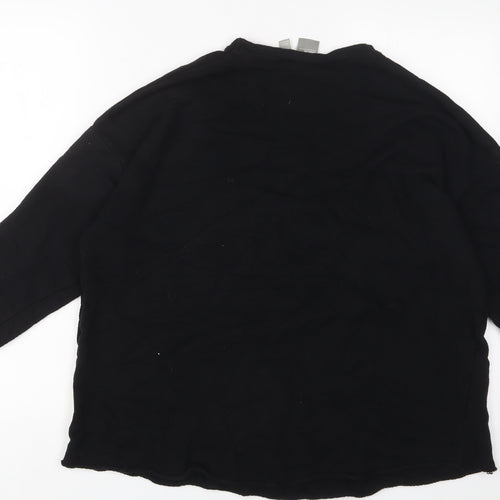 ASOS Womens Black Cotton Pullover Sweatshirt Size 8 Pullover