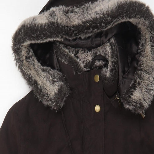 Debenhams Womens Brown Jacket Coat Size 10 Zip - Pockets