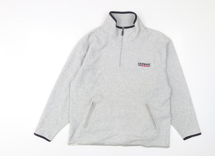 Donnay Mens Grey Polyester Pullover Sweatshirt Size S - Zip Pockets