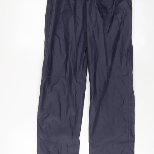 DECATHLON Womens Blue Nylon Rain Trousers Trousers Size 30 in L33 in Regular Drawstring