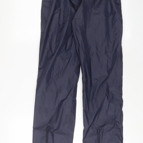 DECATHLON Womens Blue Nylon Rain Trousers Trousers Size 30 in L33 in Regular Drawstring