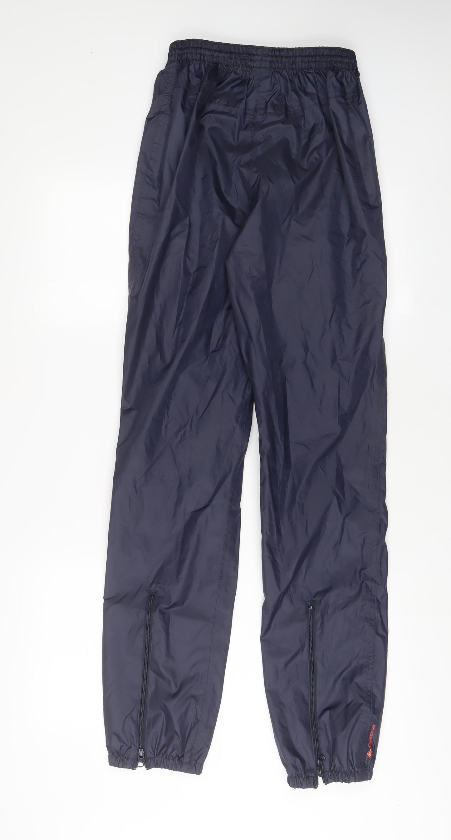 DECATHLON Womens Blue Nylon Rain Trousers Trousers Size 30 in L33 in Regular Drawstring