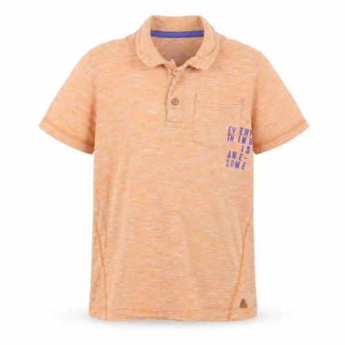 Mothercare Boys Orange Cotton Basic Polo Size 7-8 Years Collared Button