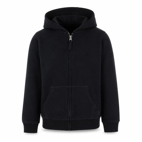 GOODMOVE Boys Black Cotton Full Zip Hoodie Size 7-8 Years Zip