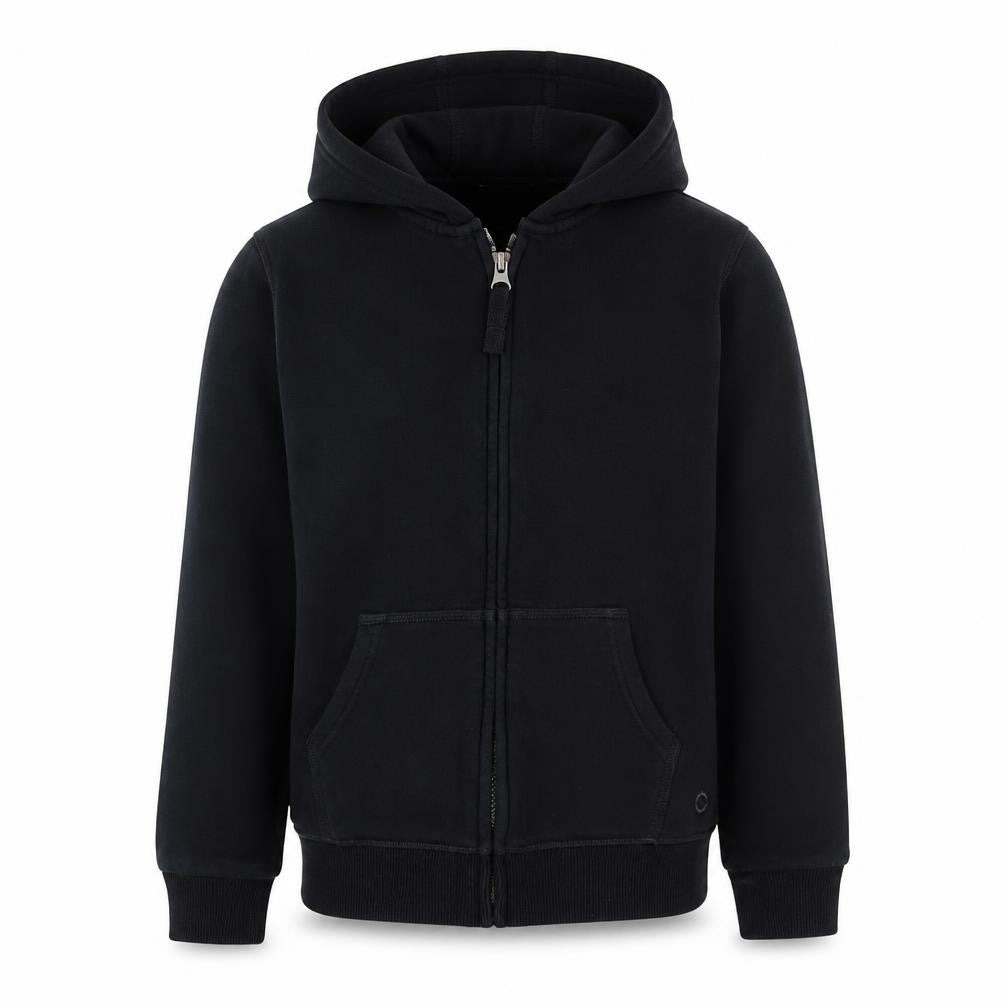 GOODMOVE Boys Black Cotton Full Zip Hoodie Size 7-8 Years Zip