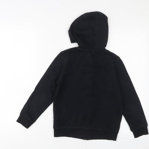 GOODMOVE Boys Black Cotton Full Zip Hoodie Size 7-8 Years Zip