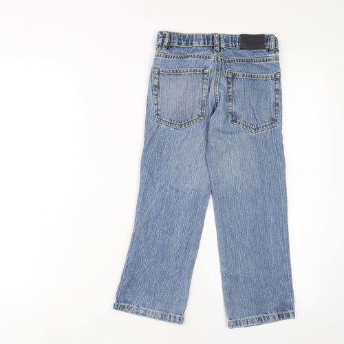 Demo Boys Blue Cotton Straight Jeans Size 7 Years L20 in Regular Zip - Adjustable waist