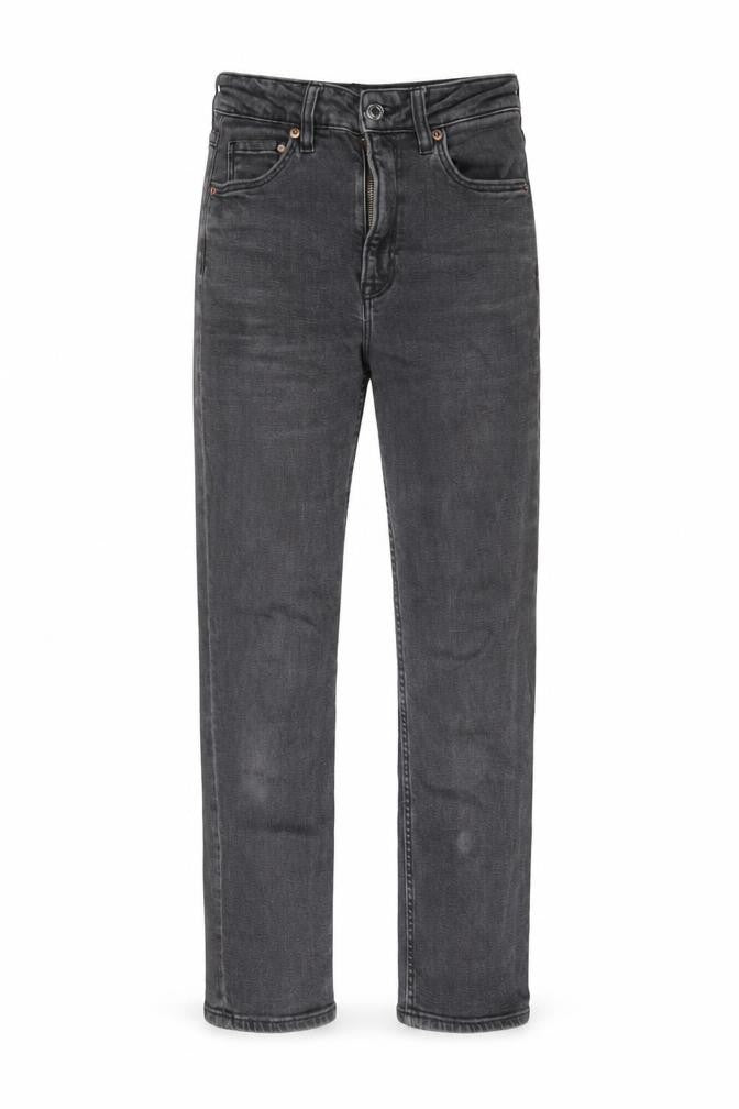H&M Womens Grey Cotton Straight Jeans Size 8 L26 in Regular Zip