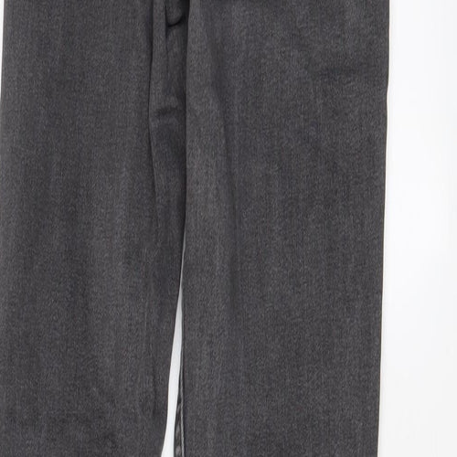 H&M Womens Grey Cotton Straight Jeans Size 8 L26 in Regular Zip