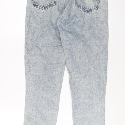 Pull&Bear Womens Blue Cotton Mom Jeans Size 8 L28 in Regular Zip