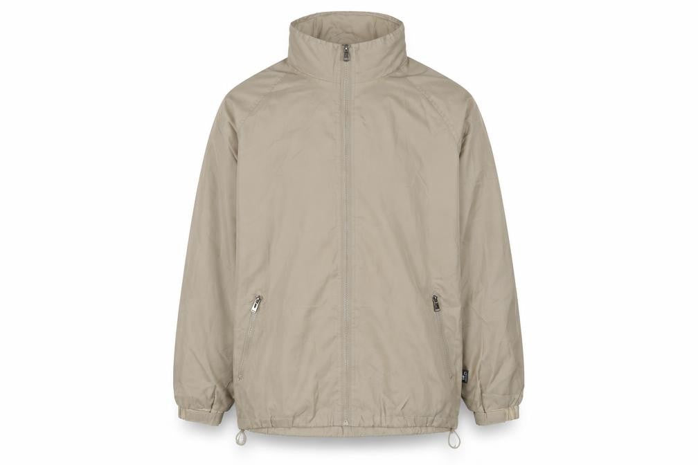 Front view of JBC men’s beige jacket, size XL, zip - zip pockets