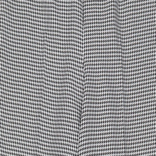 River Island Womens Black Herringbone Polyester Trousers Size 12 L31 in Regular Zip