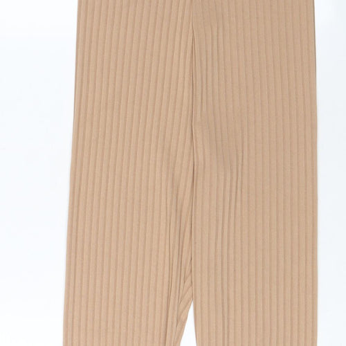 PRETTYLITTLETHING' Womens Beige Polyester Jumpsuit One-Piece Size 8 L30 in Pullover