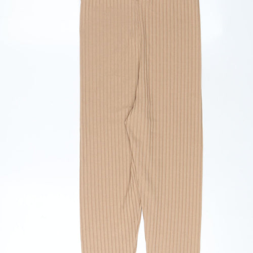 PRETTYLITTLETHING' Womens Beige Polyester Jumpsuit One-Piece Size 8 L30 in Pullover
