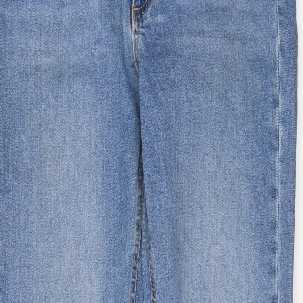 Warehouse Womens Blue Cotton Straight Jeans Size 10 L29 in Regular Zip