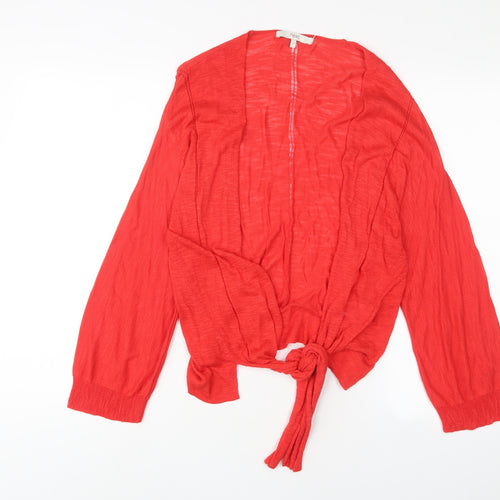 NEXT Womens Red V-Neck Viscose Cardigan Jumper Size S