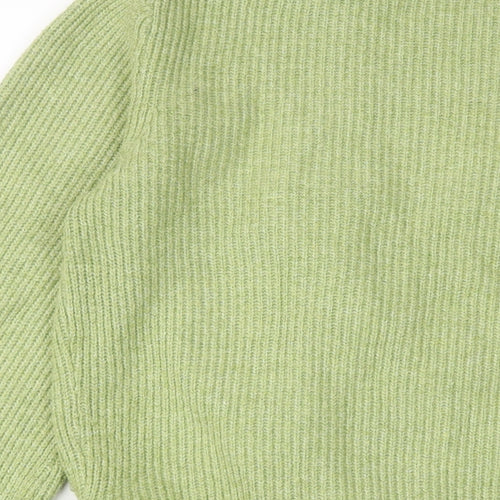 Marks and Spencer Womens Green V-Neck Cotton Pullover Jumper Size S