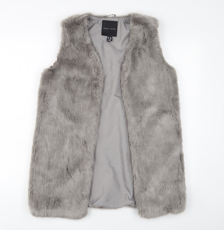 New Look Womens Grey Jacket Size 8 - Open