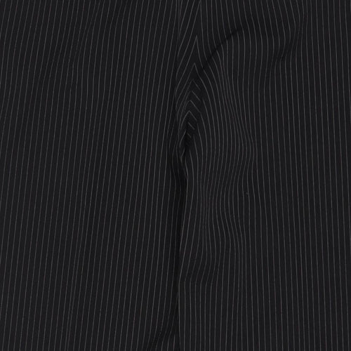 South Womens Black Striped Polyester Trousers Size 18 L30 in Regular Button