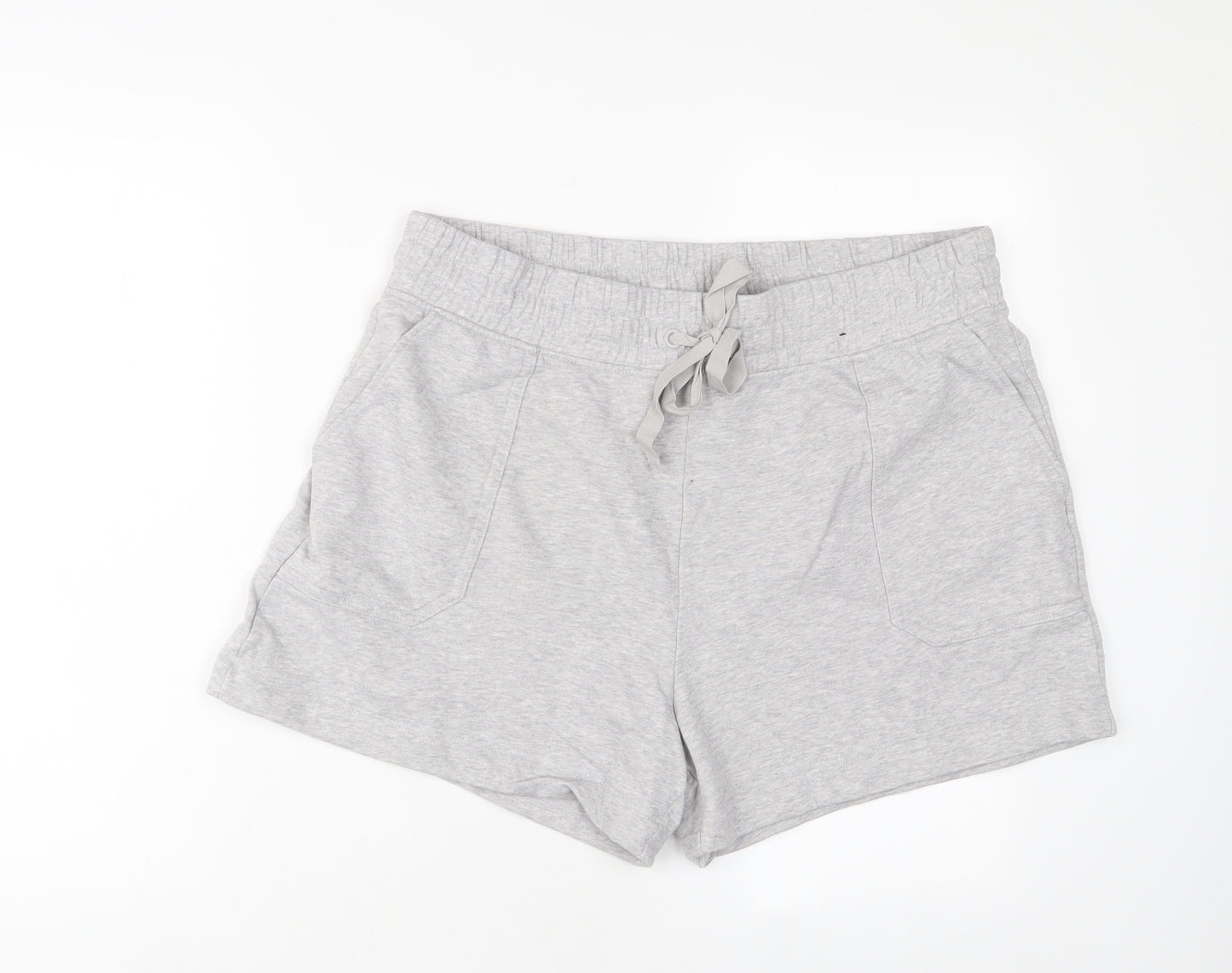 Marks and Spencer Womens Grey Cotton Sailor Shorts Size 18 L3 in Regular Drawstring
