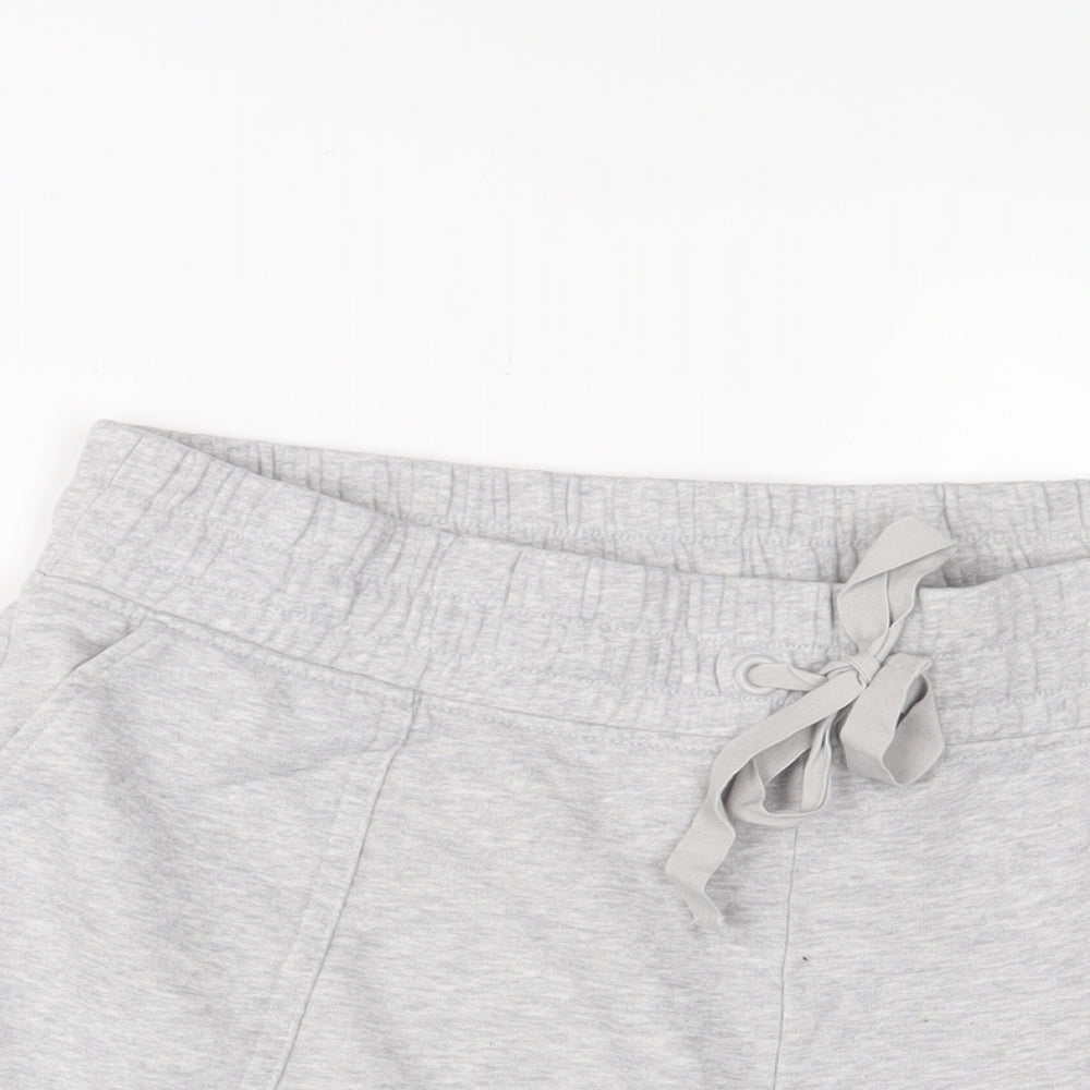 Marks and Spencer Womens Grey Cotton Sailor Shorts Size 18 L3 in Regular Drawstring