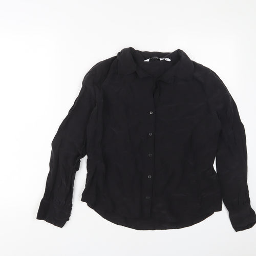 & Other Stories Womens Black Viscose Basic Button-Up Size 10 Collared