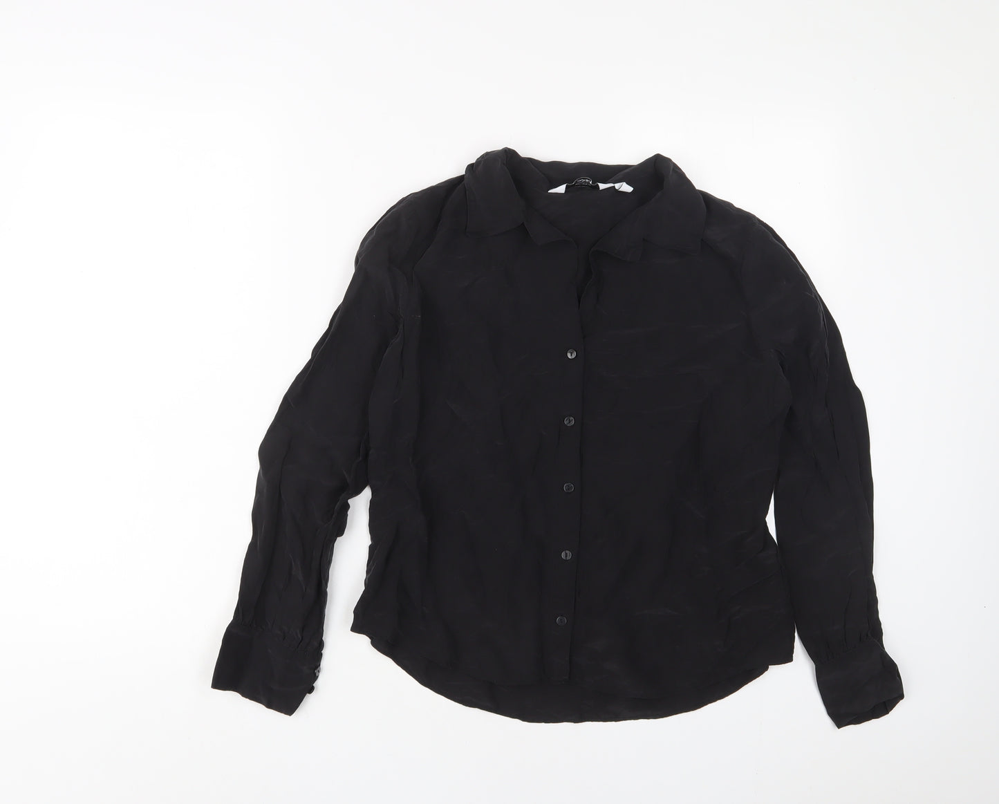 & Other Stories Womens Black Viscose Basic Button-Up Size 10 Collared