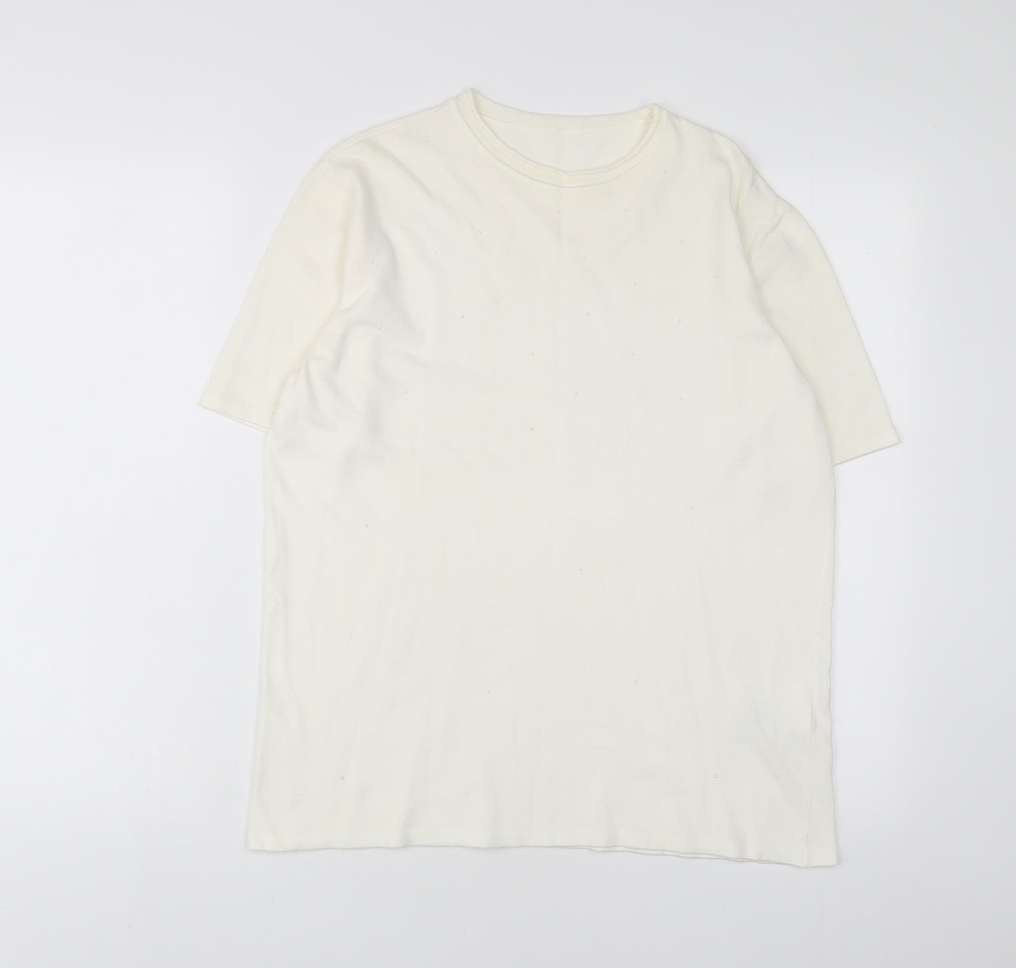 Gerry Weber Womens White Viscose Basic Polo Size 12 Crew Neck