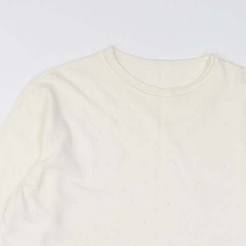 Gerry Weber Womens White Viscose Basic Polo Size 12 Crew Neck