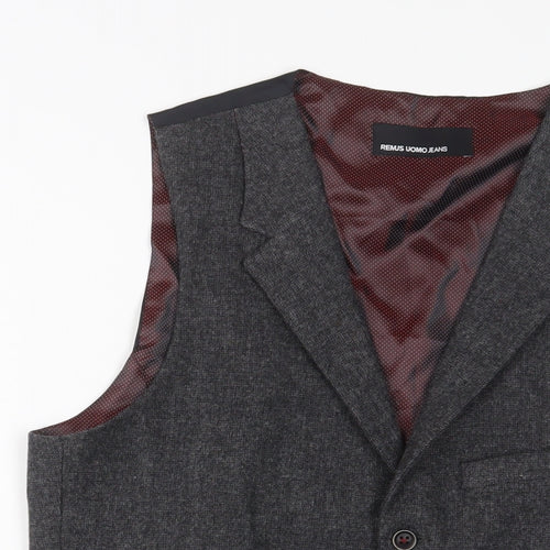 REMUS Mens Grey Wool Jacket Suit Waistcoat Size 40 Regular