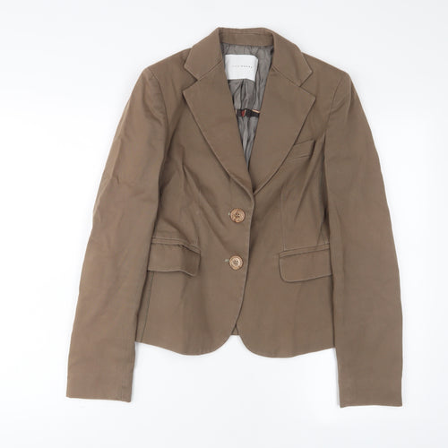 Picci Morra Womens Brown Jacket Blazer Size 12 Button
