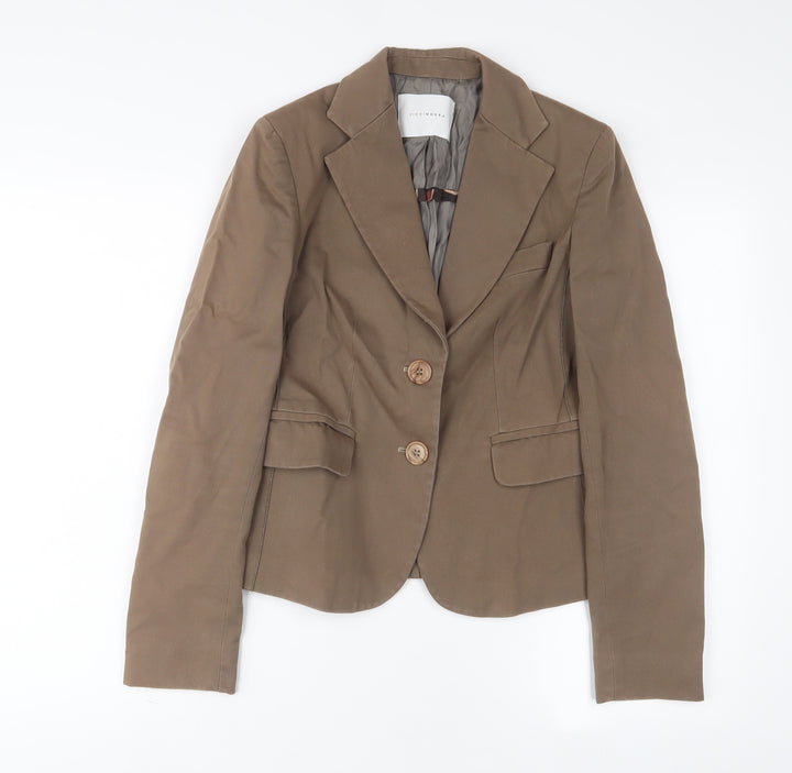 Picci Morra Womens Brown Jacket Blazer Size 12 Button