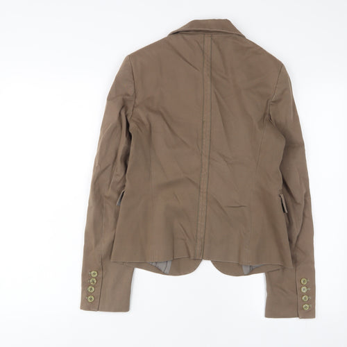 Picci Morra Womens Brown Jacket Blazer Size 12 Button