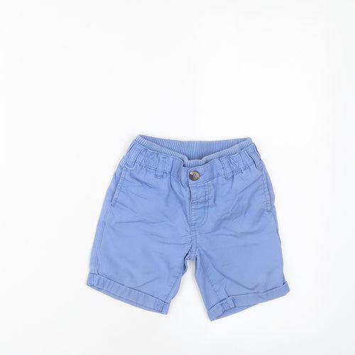 Mothercare Baby Blue Cotton Cropped Trousers Size 18-24 Months Button