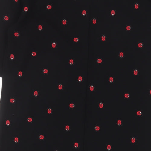 NEXT Womens Black Geometric Polyester Sheath Size 10 Boat Neck Button - Ladybirds